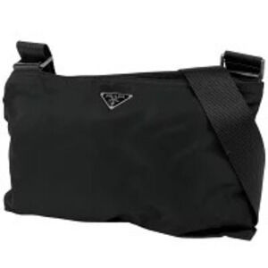 Prada Plate Shoulder Bag Crossbody Black